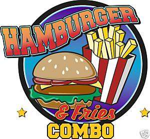 Hamburger Combo Concession Fast Food Sign Decal 14  