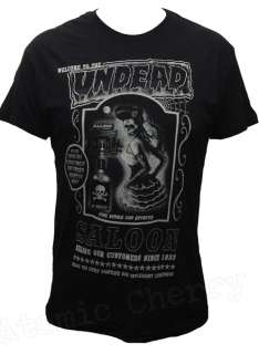 Too Fast Undead Saloon Mens T Shirt Zombie Rockabilly Punk Retro 