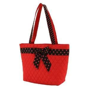  BELVAH   Quilted Monogrammable Bucket Tote Bag   Red 