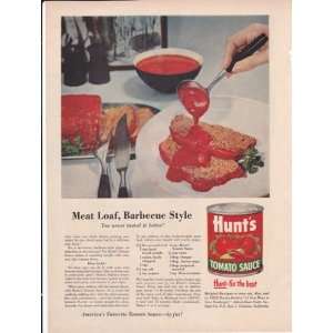  Hunts Tomato Sauce Meatloaf Recipe 1957 Original Vintage 