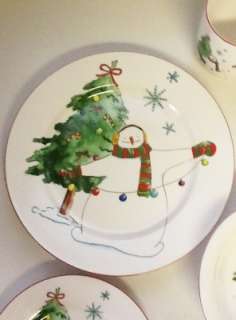 Thomson Pottery SNOWY SNOWMAN (2) 4 PCE. PLACE SETTINGS  