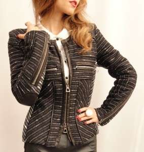 BN Isabel Marant Black Woven Wool Jacket UK8  