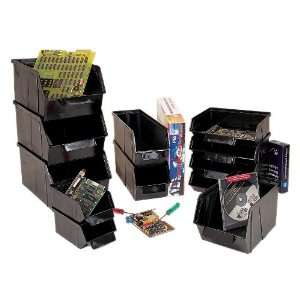  Storage Bins, Conductive Stack and Lock 10 x 6 x 5 BLACK 
