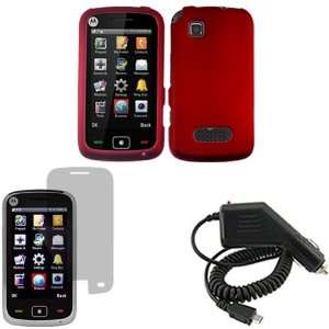  iFase Brand Motorola EX124G Combo Rubber Red Protective 