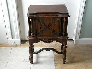 ANTIQUE TOBACCO CIGAR PIPE COPPER LINED CABINET/HUMIDOR ORNATE FREE 