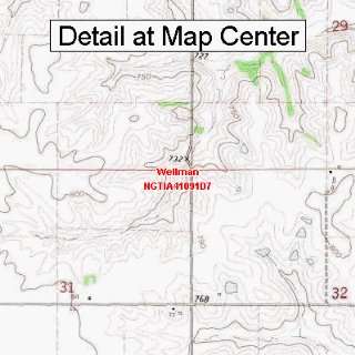   Quadrangle Map   Wellman, Iowa (Folded/Waterproof)