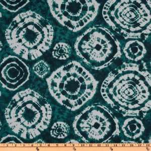  60 Wide Designer Polyester Jersey Knit Tie Dye White/Teal Fabric 