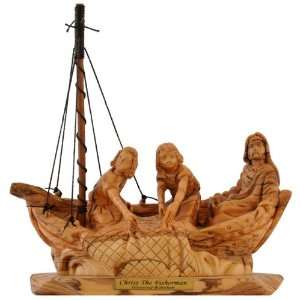  Christ the fisherman   Cast your Net   olive wood Statue 