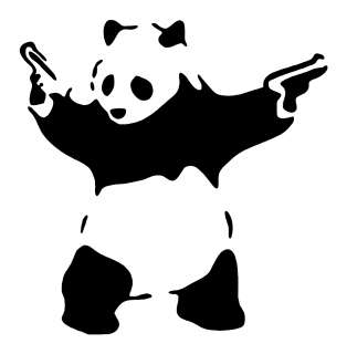 Banksy Inspired Panda Bear Guns Vinyl Decal Sticker ART  