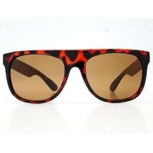 Flat Top Wayfarer Sunglasses Retro Vintage Style Brown Tortoise Ft011