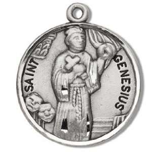 St. Genesius   Sterling Silver Medal (20 Chain)