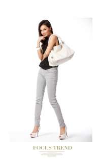   Womens Genuine Leather Shoulder Cross Handbag White Tote Bag  