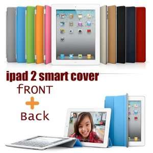  iPad 2 Magnetic Smart Cover PU Case front +back case Flip Stand iPad 