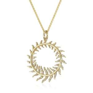   14k Gold and Diamond Round Quill Adjustable Chain Necklace Jewelry