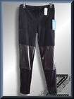   VERA WANG New Size 4 BLACK with Faux Leather SKINNY PANTS or LEGGINGS
