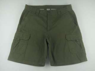 Columbia Sportswear Khaki Green Cargo Pocket Mens Shorts Waist Sz 35 