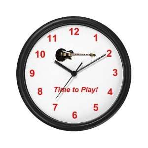  Guitar Time to Play Music Wall Clock by 