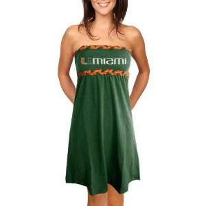  Miami Hurricanes Ladies Green Braided Dream Tube Dress 