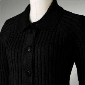 Croft & Barrow Flyaway Cardigan Sweater L NWT Black L  