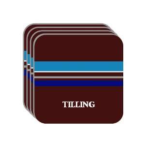 Personal Name Gift   TILLING Set of 4 Mini Mousepad Coasters (blue 