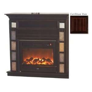   44 in. Fireplace Mantel with Tile   Caribbean Rum