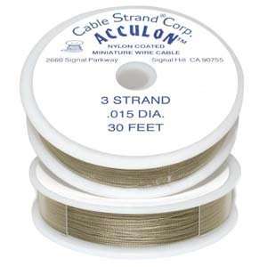  Acculon Tigertail Antique Gold Beading Wire Med 3 Strand 