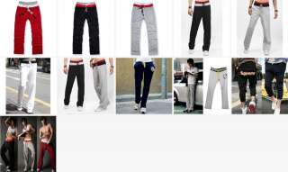 1x Men Casual Sports Comfort Waist Fitness Athletic Pants Slacks Black 