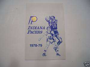 1978 79 Indiana Pacers Basketball Pocket Schedule  