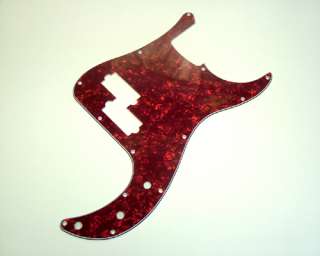 Bass Pickguard, 3 ply Red Pearl, Fits Fender  