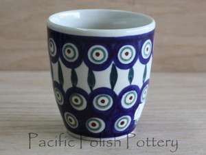   Pottery Stoneware Tumbler Small Kitchen or Bathroom Cup PEACOCK  
