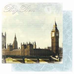  Europe Big Ben 12 x 12 Double Sided Glitter Paper Arts 