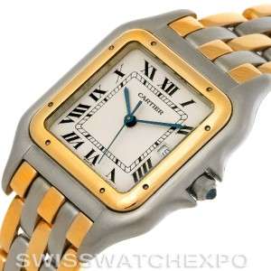 Cartier Panthere Jumbo Steel 18K Y Gold Three Row Watch  