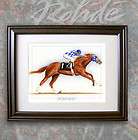 SECRETARIAT thoroughbred horse racing FRAMED ART wow   gorgeous SIGNED 