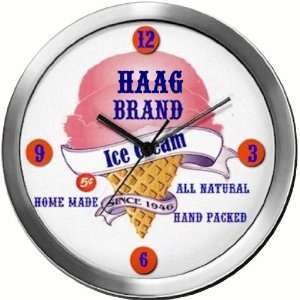  HAAG 14 Inch Ice Cream Metal Clock Quartz Movement 