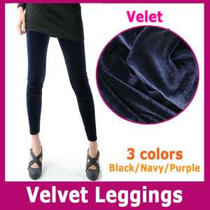 Velvet leggings for Women Thick Warm Tights for Winter Ski in Black 