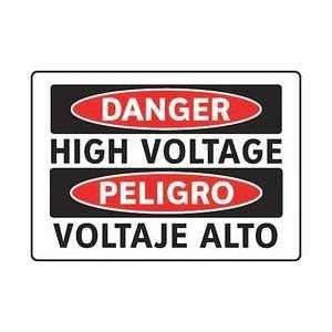  Bilingual Sign,7x10 In,high Volt Bilng   ELECTROMARK 