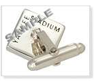each cuff link is hallmarked with the name of the stadium engraved on 