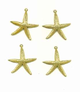 set of four beautiful star fish charms