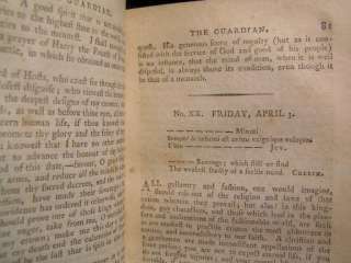 The Guardian in Two Volumes 1794 London leather w/ copper engraved 