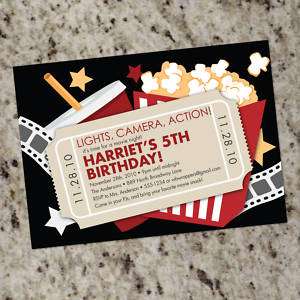 Movie Time* Theater Party Invitations   Print Your Own  