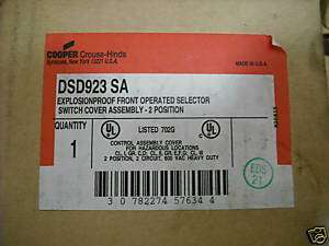 CROUSE HINDS DSD923SA EXPLOSION PROOF SELECTOR SWITCH  