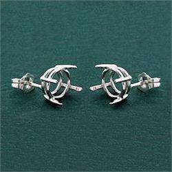 Solid Sterling Silver Pre notched 10mm Round Shape Cast Wire Earrings.