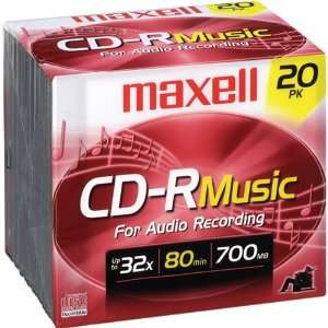 NEW 32x CD R For Music   20 Pack (Memory & Blank Media 