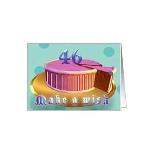   girl cake golden plate 46 years old birthday cake Card Toys & Games