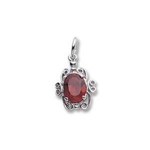  January Birthstone Charm in White Gold Jewelry