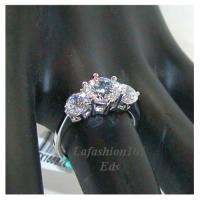 Simple three CZ stone wedding/engagemant Ring sz 7  