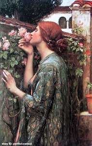   Art oil painting John William Waterhouse soul of the rose lady  