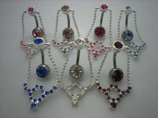 Closeout Lot of 3 Fancy Belly Dangle Rings BX165  