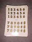 OLD NUMBER DECALS SHEET FOR BRASS POST OFFICE BOX DOORS