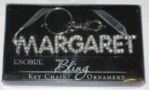Bling Name Keychain MARGARET Key Chain NIB FREE SHIP  